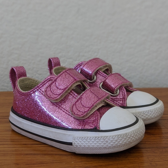 glitter velcro converse